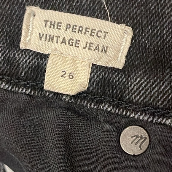 MADEWELL The Perfect Vintage Jean in Lunar Size 26 distressed knee in gray black - Picture 8 of 17